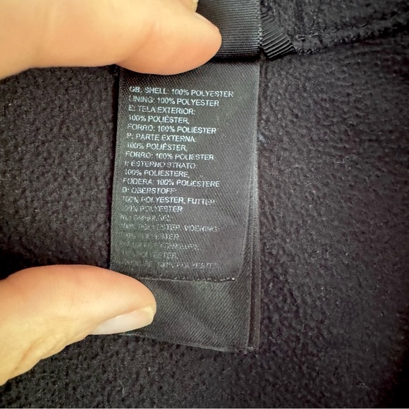 The North Face Fleece Jacket Black Full Zip Hiking Pink Embroidered Logo Small - Picture 4 of 5